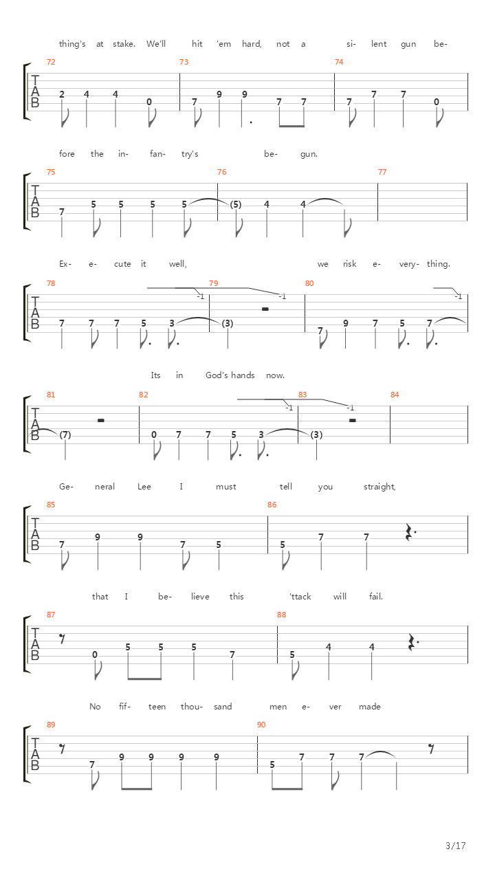 High Water Mark (Gettysburg 1863)吉他谱