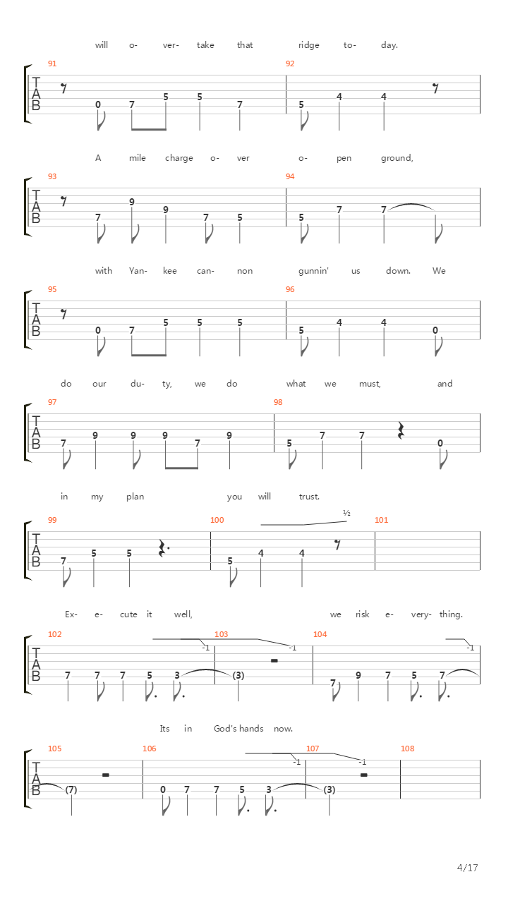High Water Mark (Gettysburg 1863)吉他谱