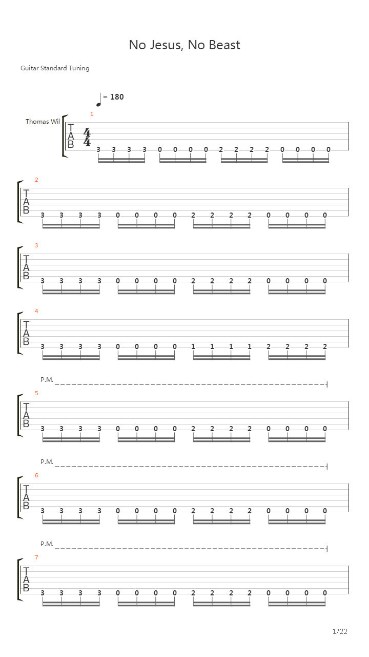 No Jesus, No Beast吉他谱