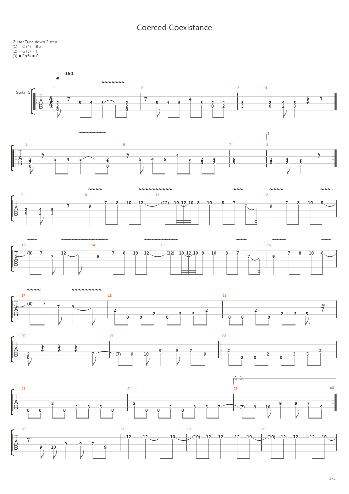 Coerced Coexistence吉他谱