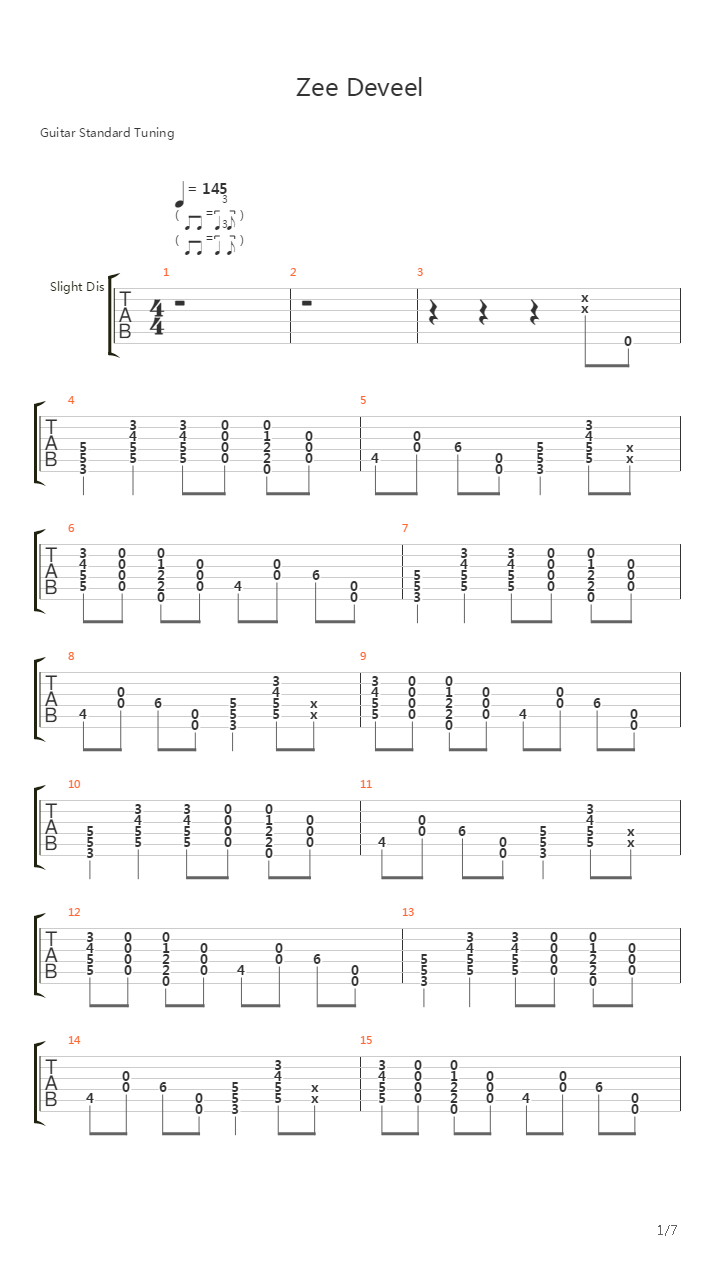 Zee Deveel吉他谱