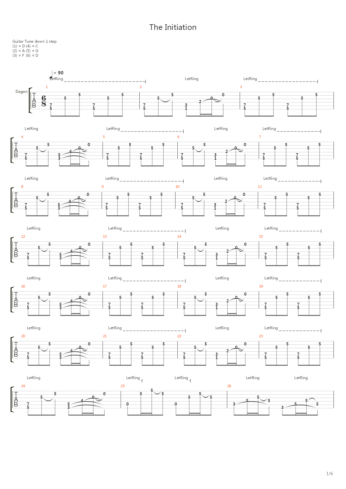 The Initation吉他谱