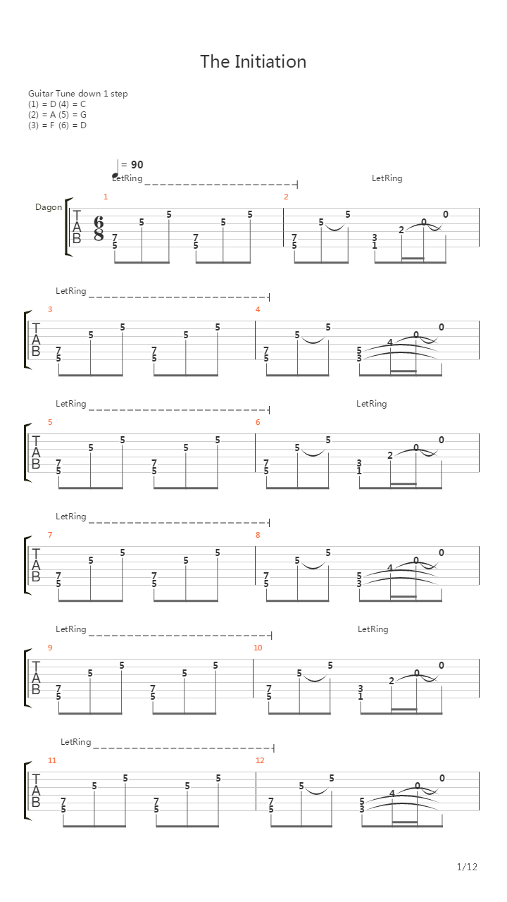 The Initation吉他谱