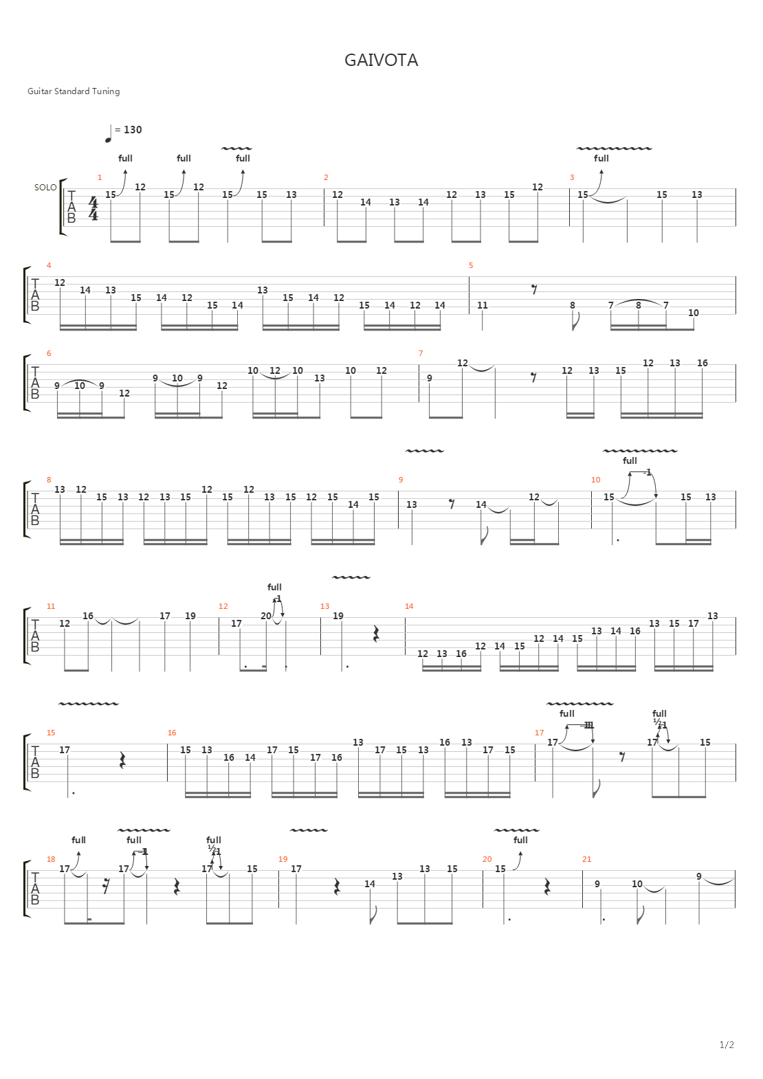 Gaivota吉他谱