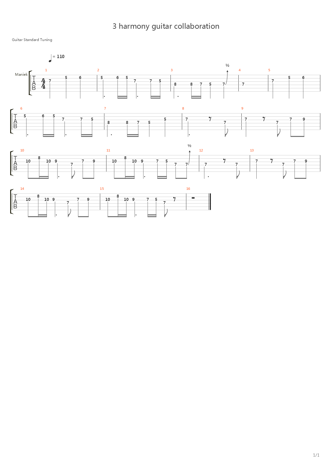 3 Guitar Harmony Collaboration吉他谱