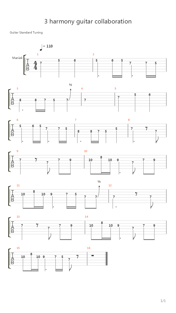 3 Guitar Harmony Collaboration吉他谱