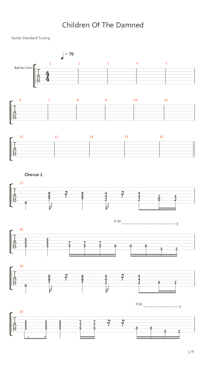 Children Of The Damned吉他谱