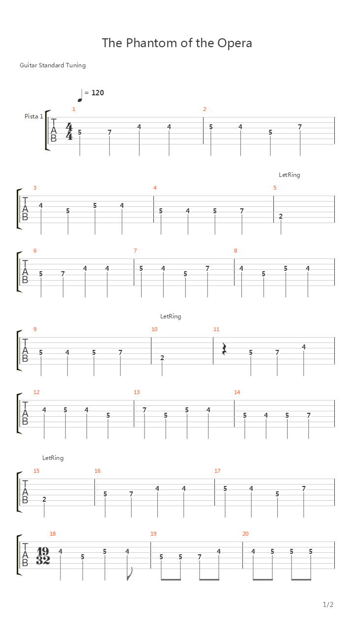 The Phantom Of The Opera吉他谱