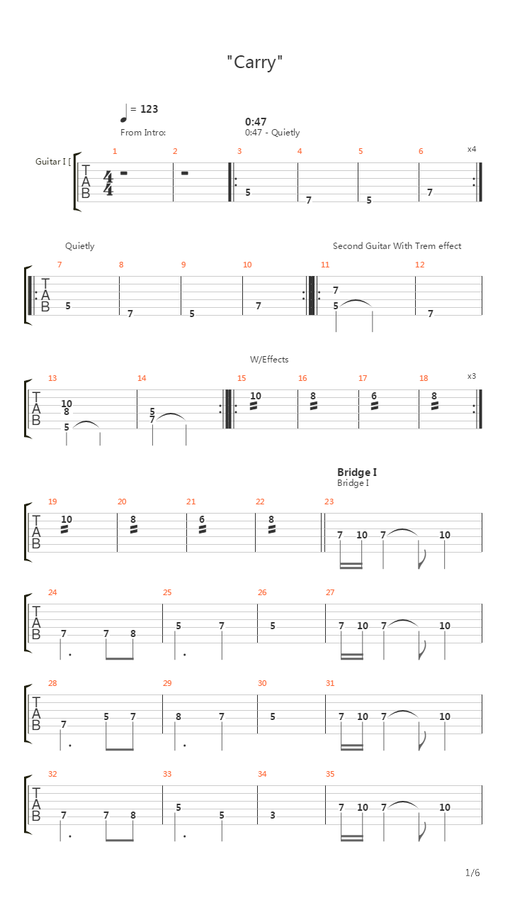 Carry吉他谱