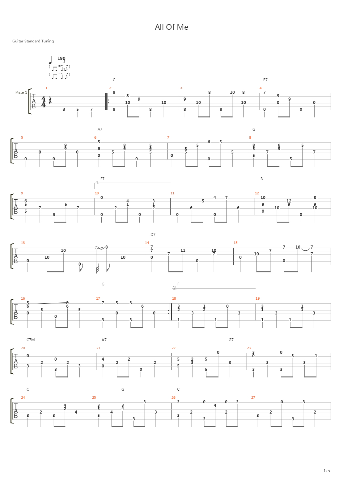 All Of Me吉他谱