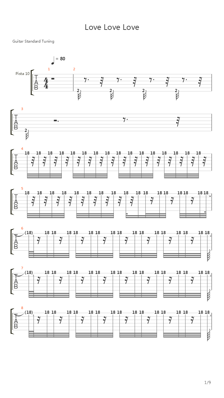 Love Love Love吉他谱