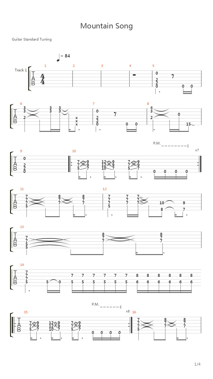 Mountain Song吉他谱