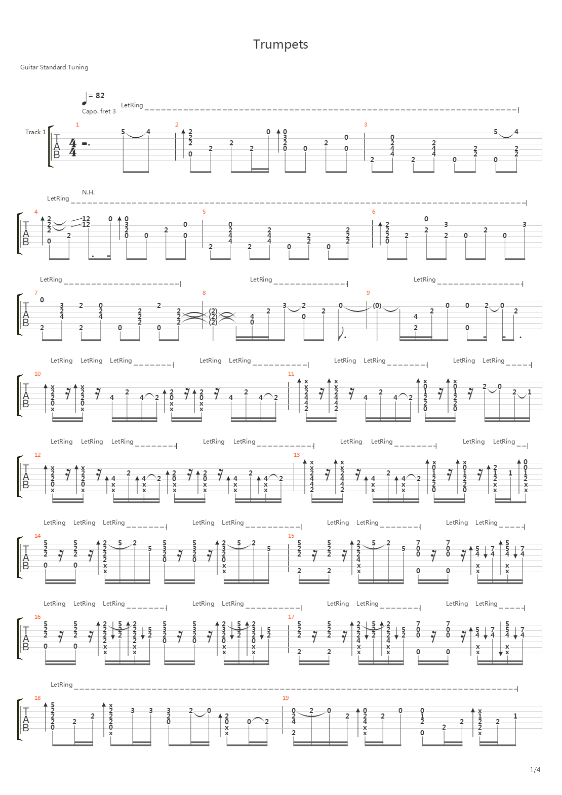 Trumpets (Fingerstyle Tab)吉他谱