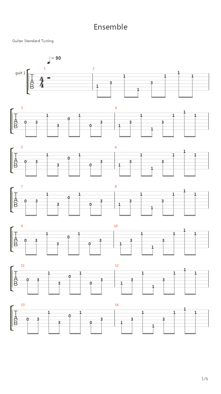 Ensemble吉他谱