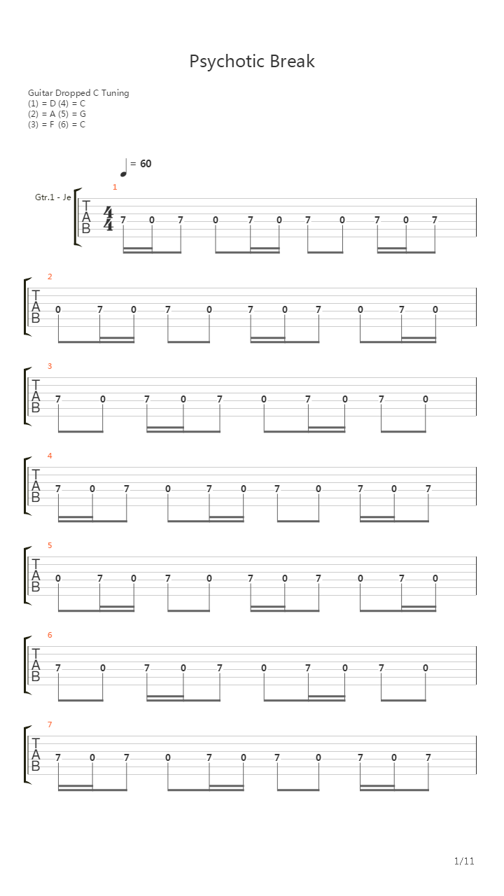 psychotic Break吉他谱