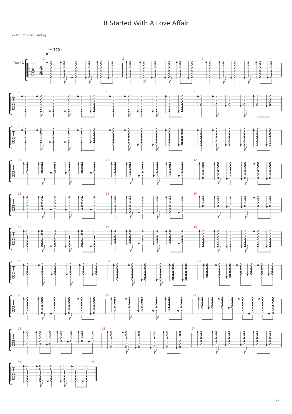It Started With A Love Affair吉他谱