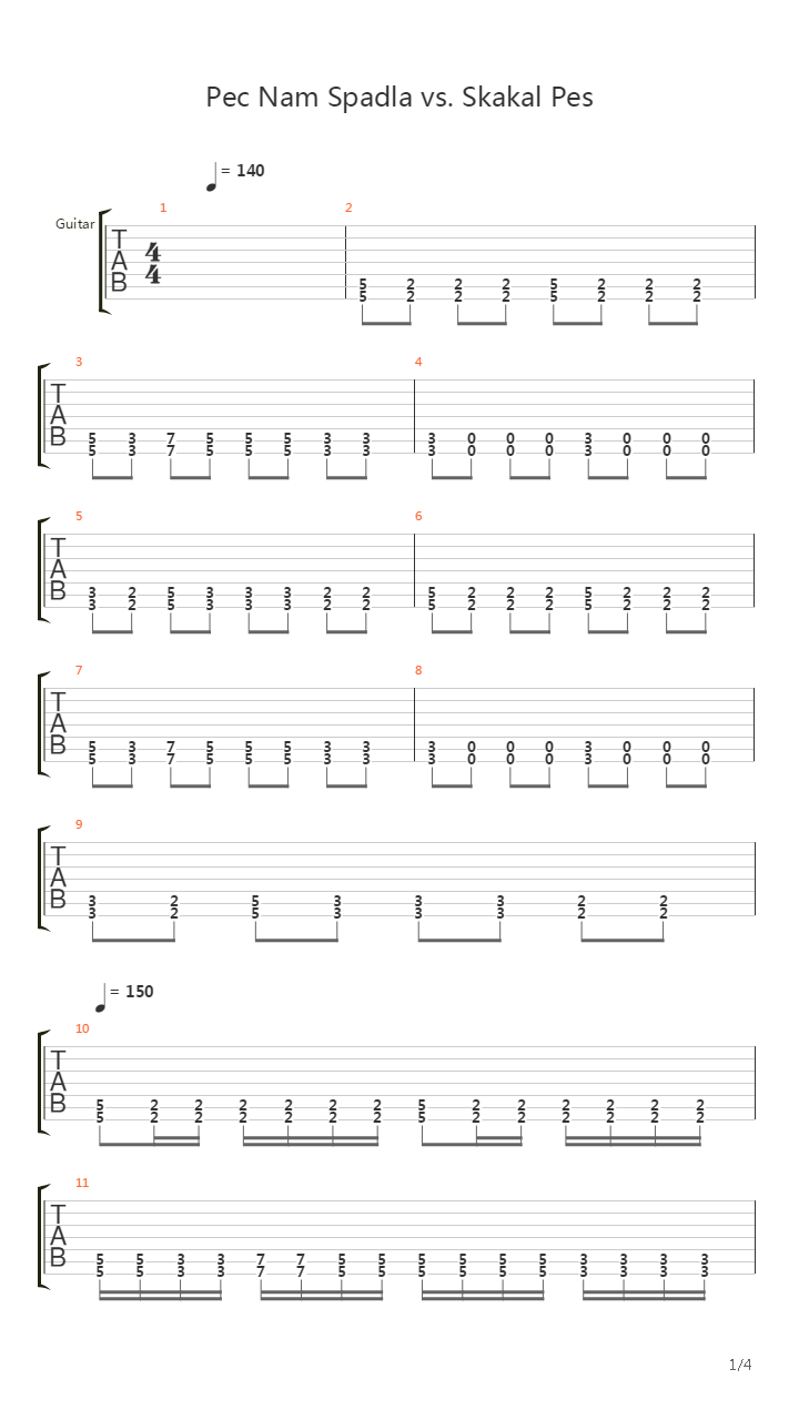 Pec Nam Spadla Vs. Skakal Pes吉他谱