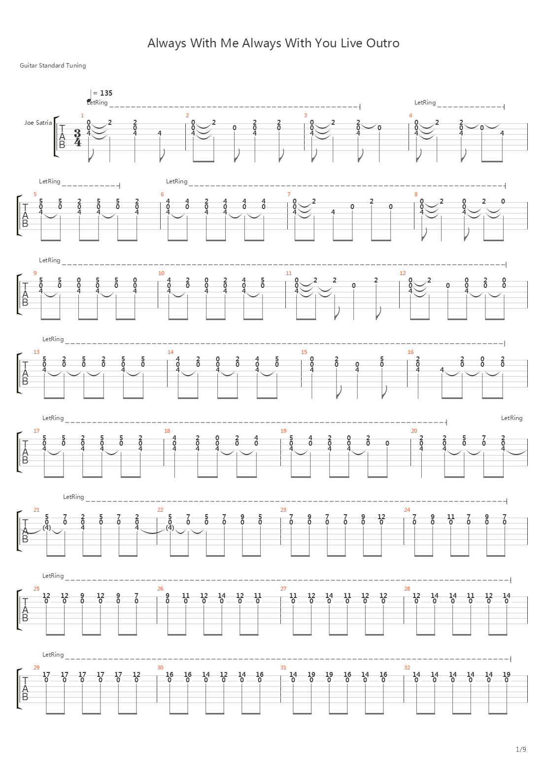 Always With Me, Always With You (Live, Solo)吉他谱