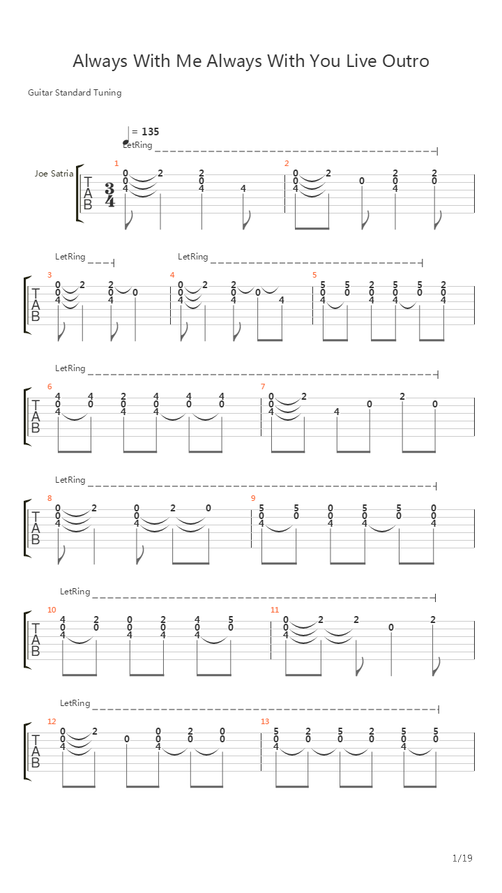 Always With Me, Always With You (Live, Solo)吉他谱