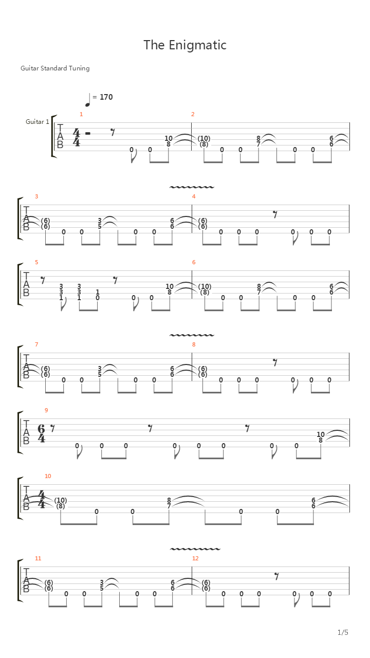 The Enigmatic吉他谱