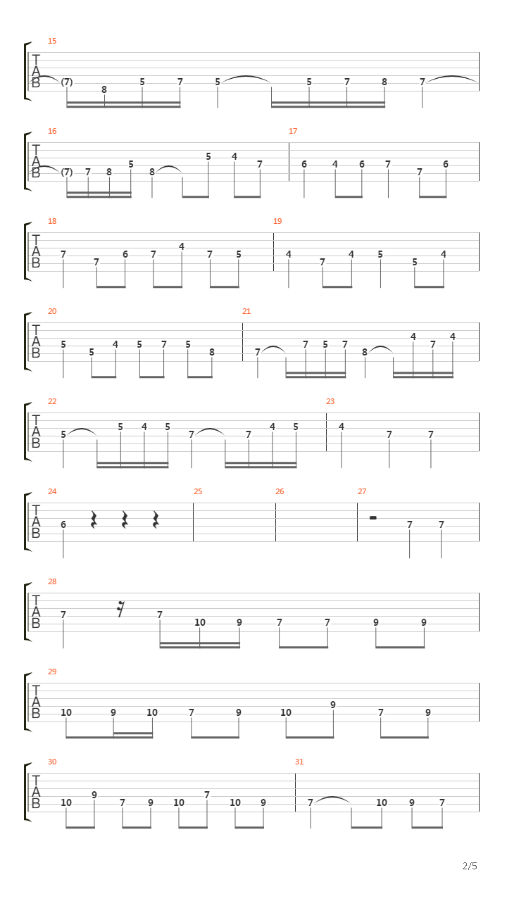 Bwv 958 Fugue A Minor吉他谱