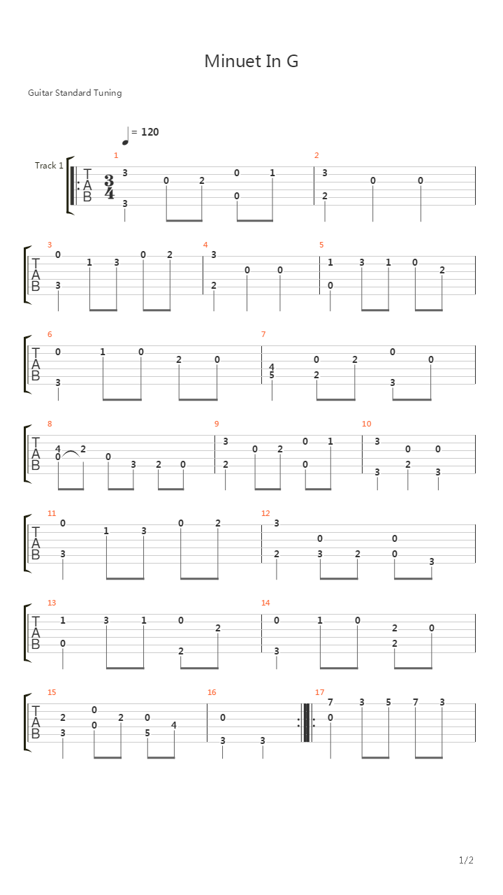 Minute In G吉他谱