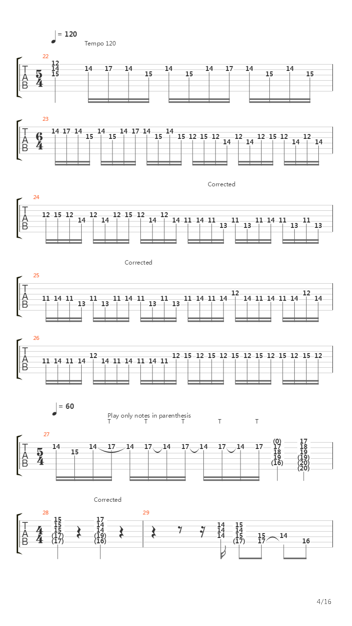 Toccata & Fugue in Dm (Metal Version)吉他谱