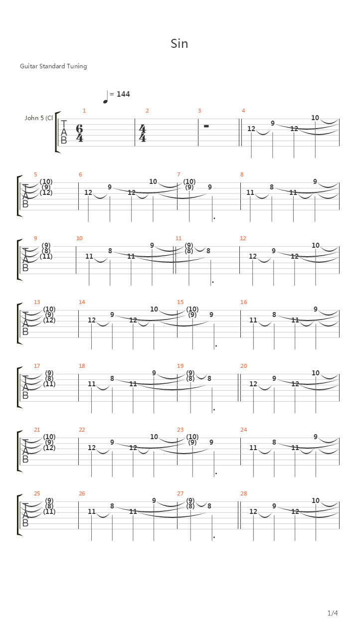 Sin吉他谱