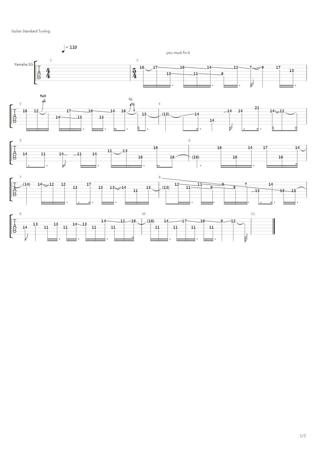 Guitar (Solo)吉他谱