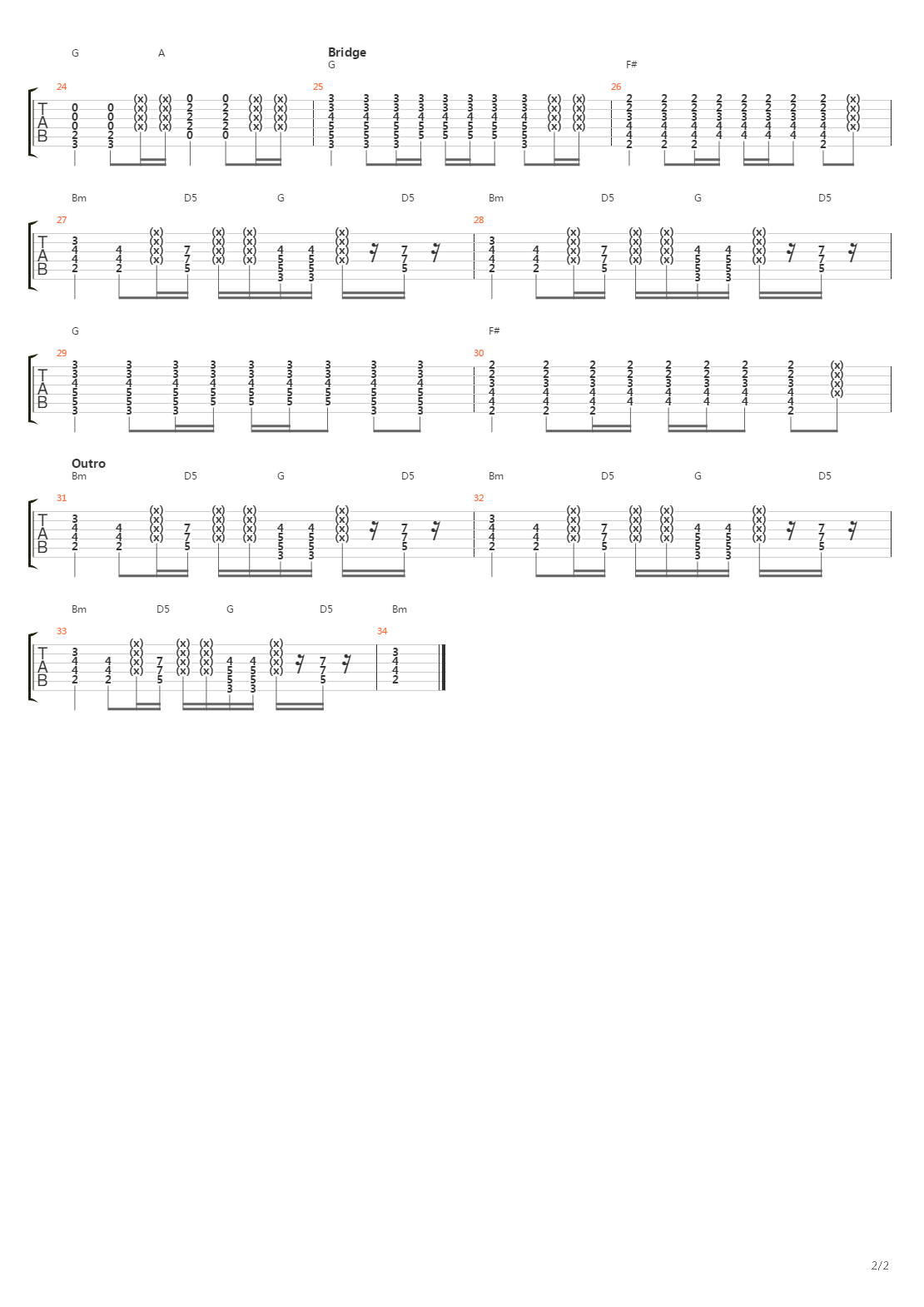 Representing吉他谱