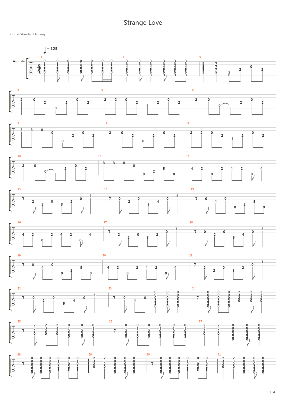 Strange Love (Depeche Mode)吉他谱
