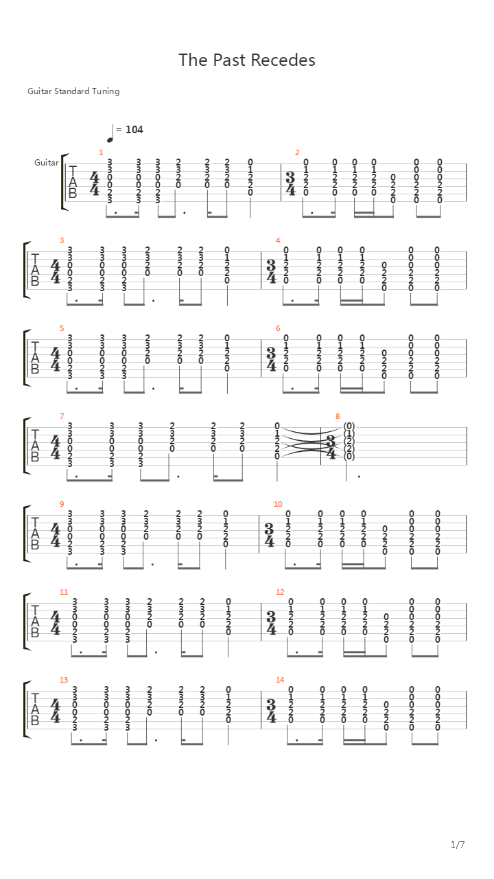 The Past Recedes吉他谱