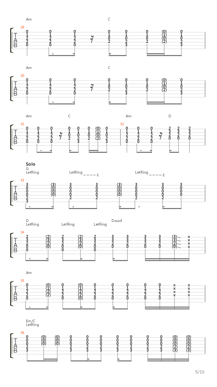 Time Goes Back吉他谱