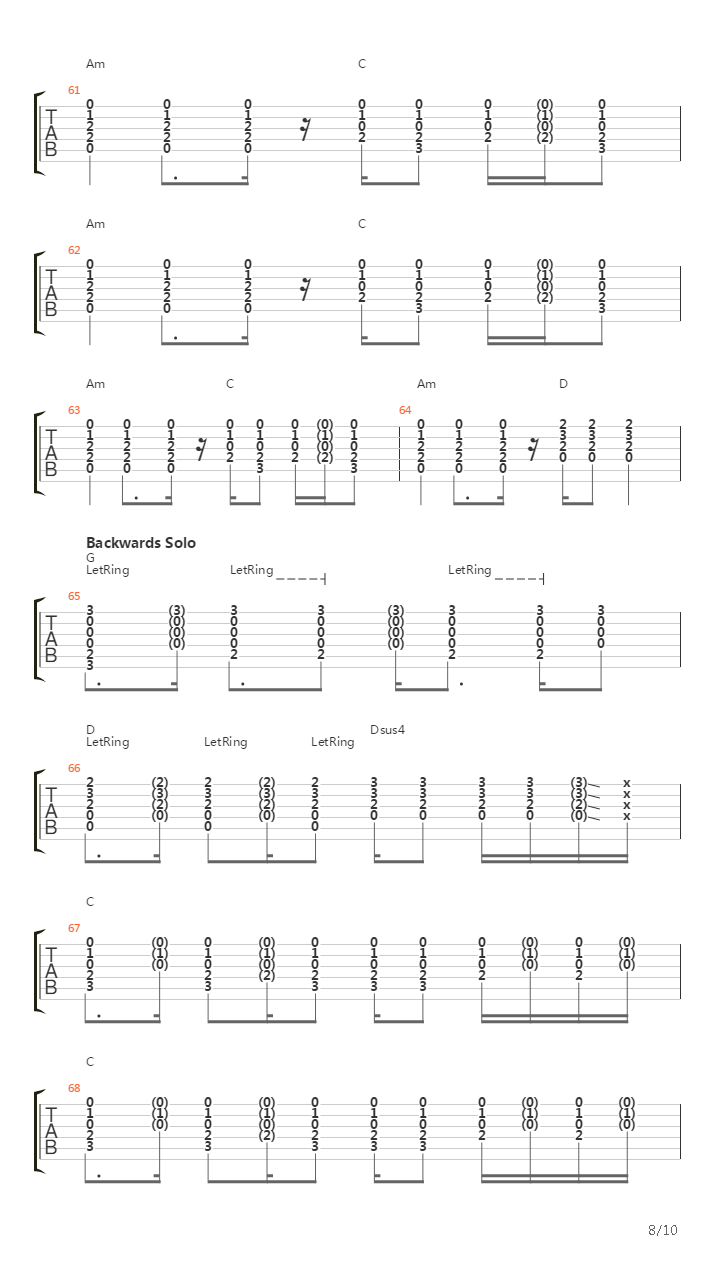 Time Goes Back吉他谱