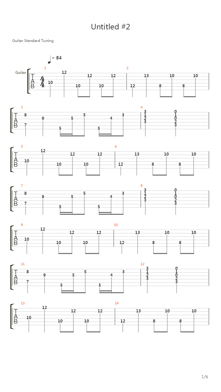 Untitled #2吉他谱