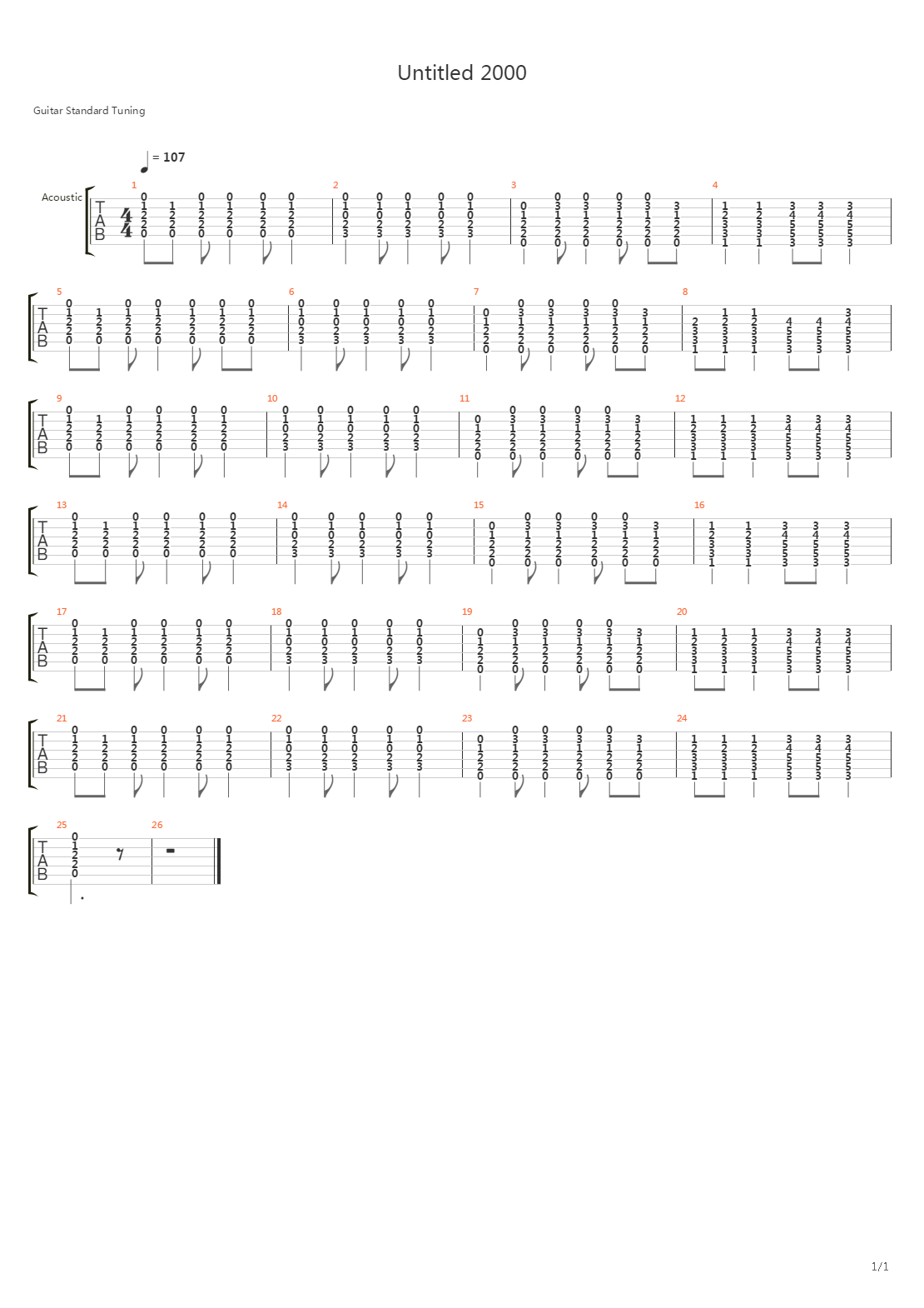 Untitled 2000吉他谱