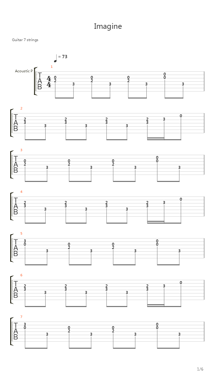 Imagine吉他谱
