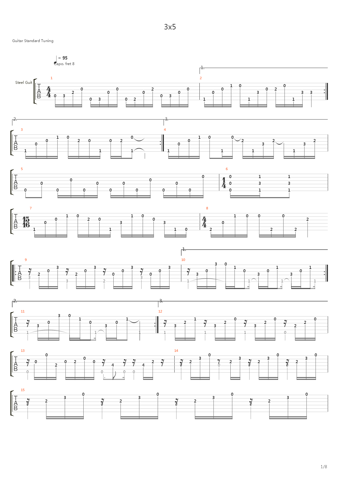 3x5 AsIs Live吉他谱