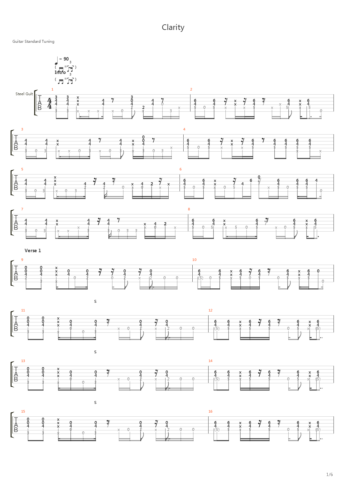 Clarity (Composite Live)吉他谱