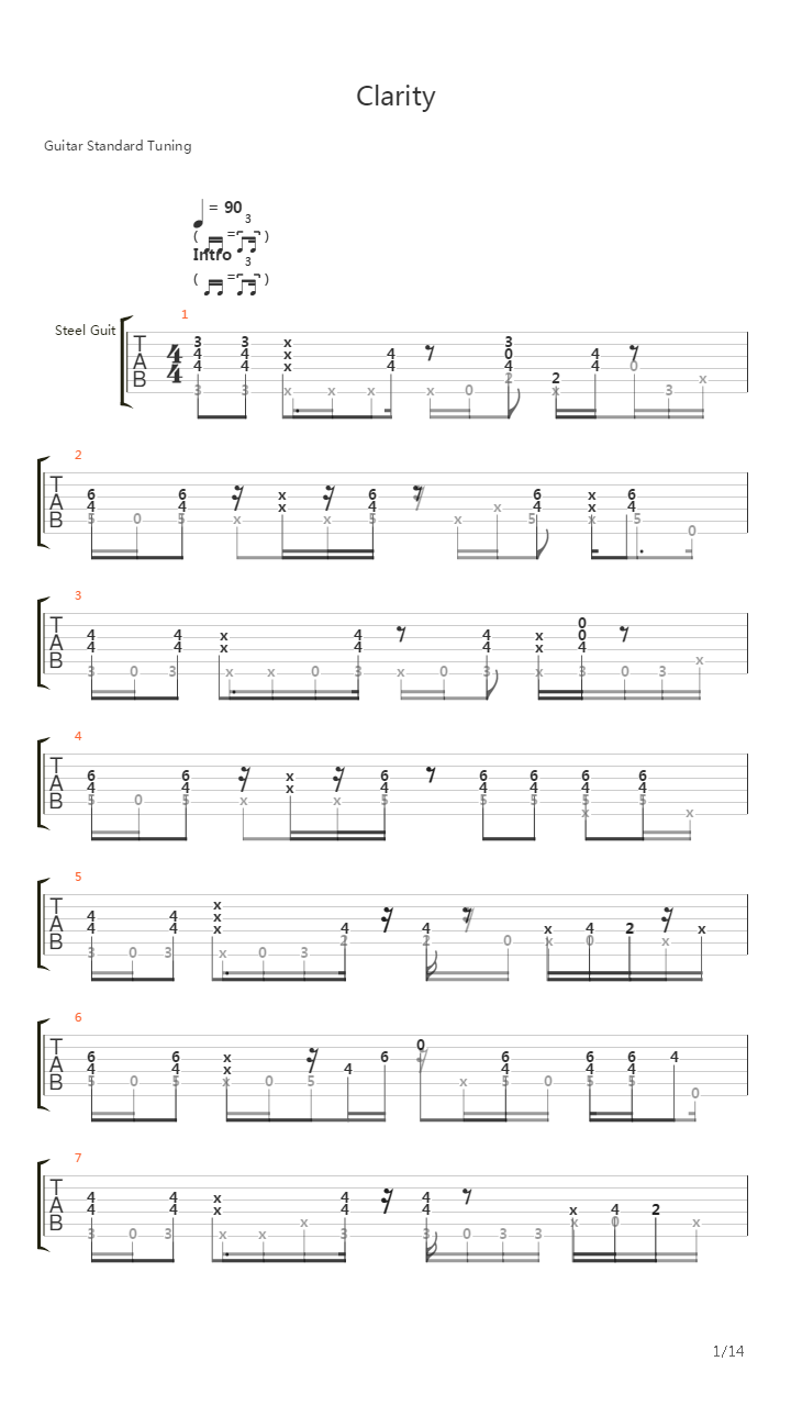 Clarity (Composite Live)吉他谱