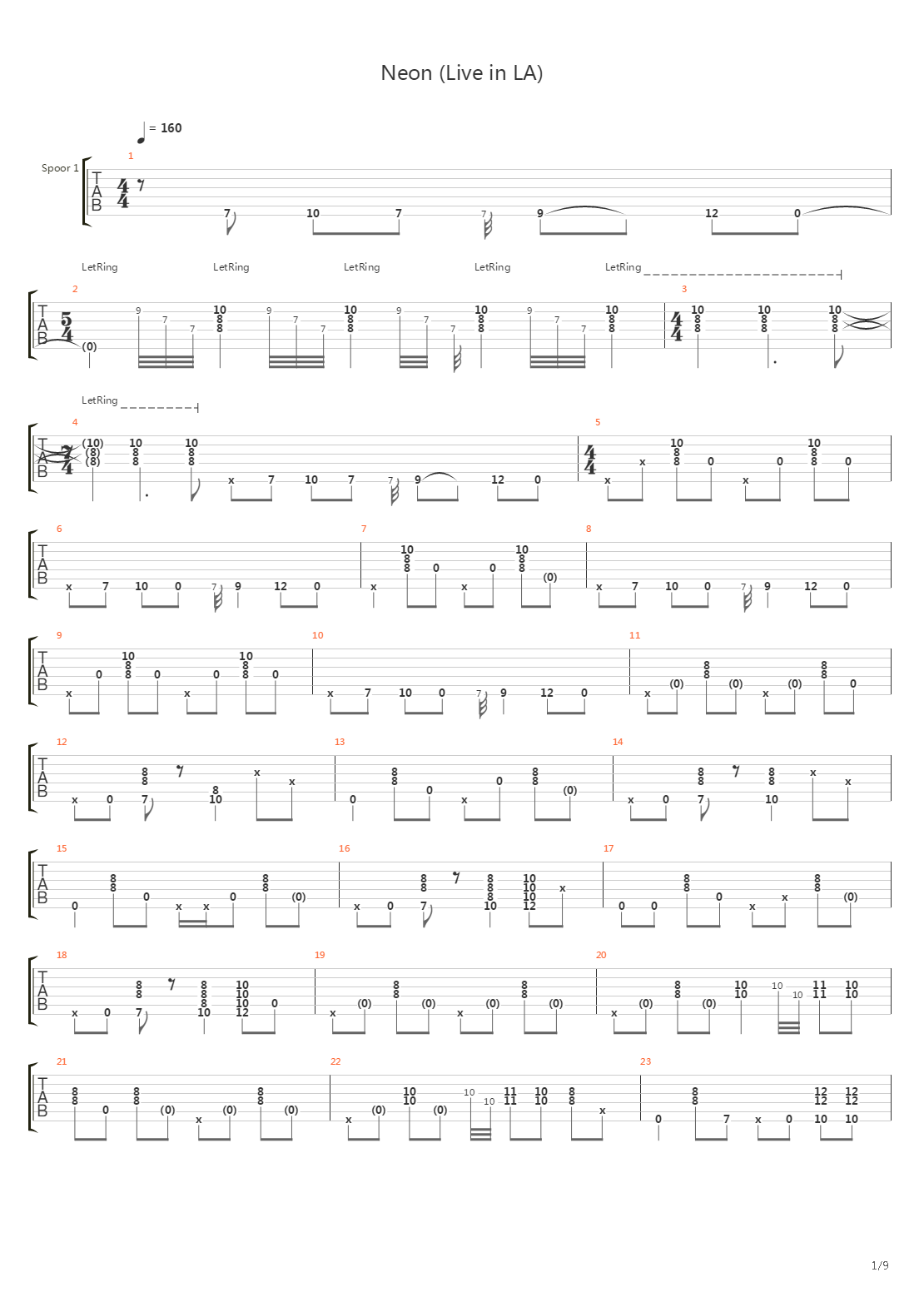 Neon (Live)吉他谱