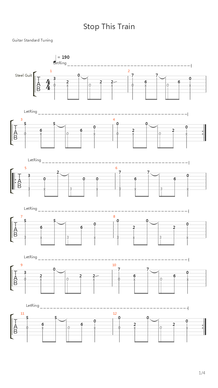 Stop This Train (Simplified Version)(2371)吉他谱