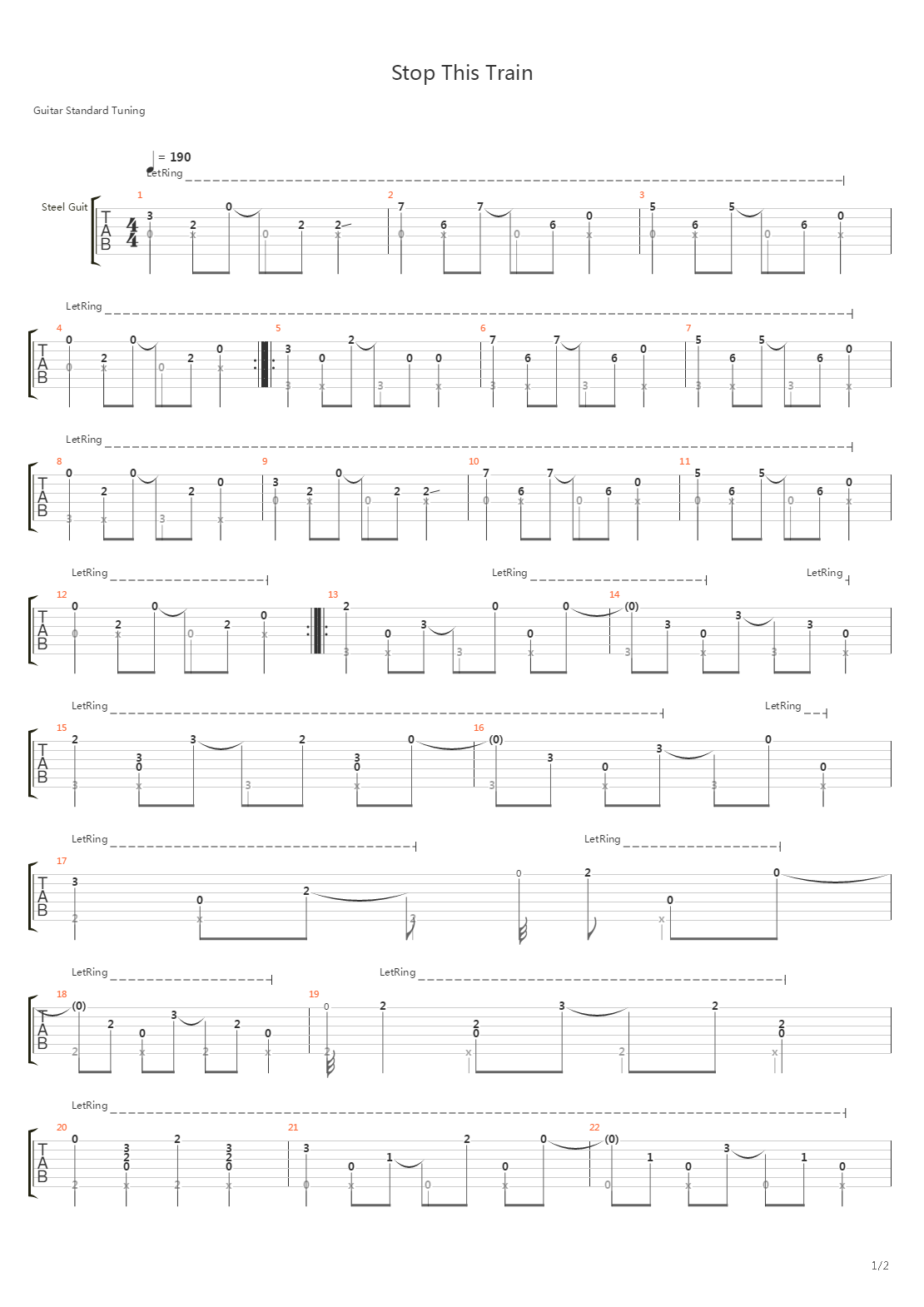 Stop This Train (Simplified Version)吉他谱