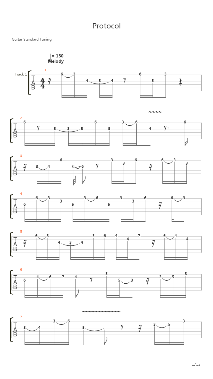 Protocol吉他谱