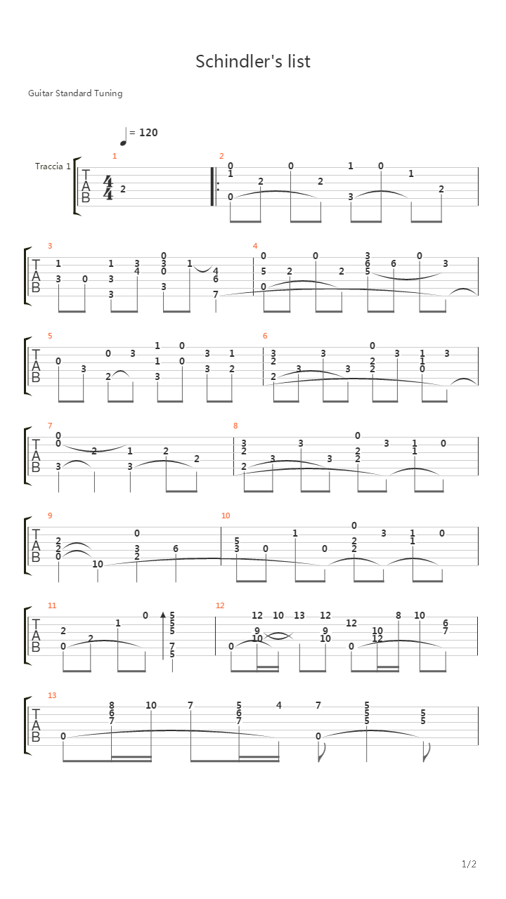 Schidler´S List吉他谱