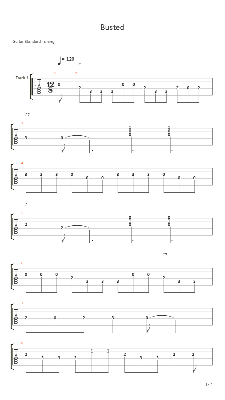 Busted吉他谱
