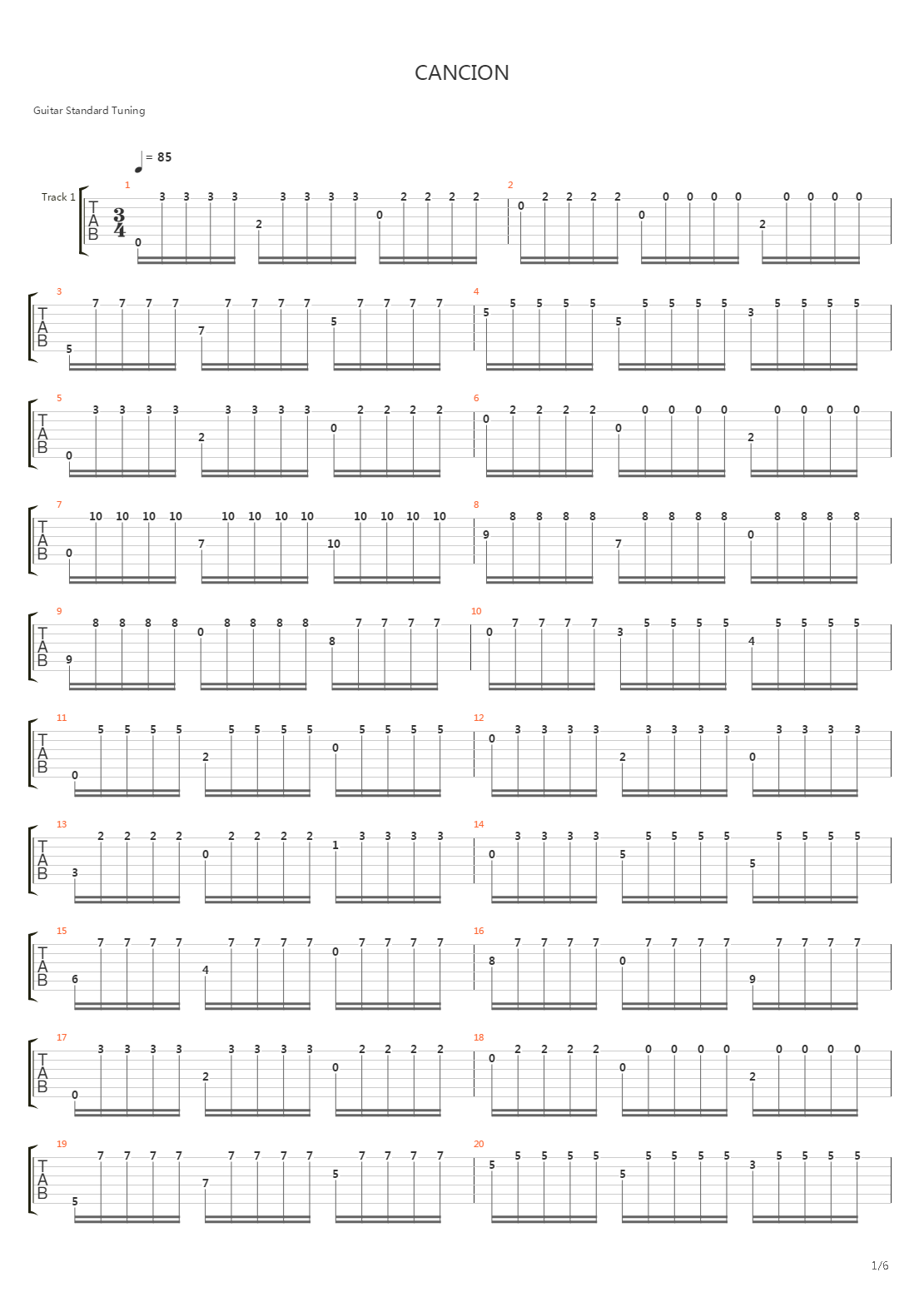 Cancion吉他谱
