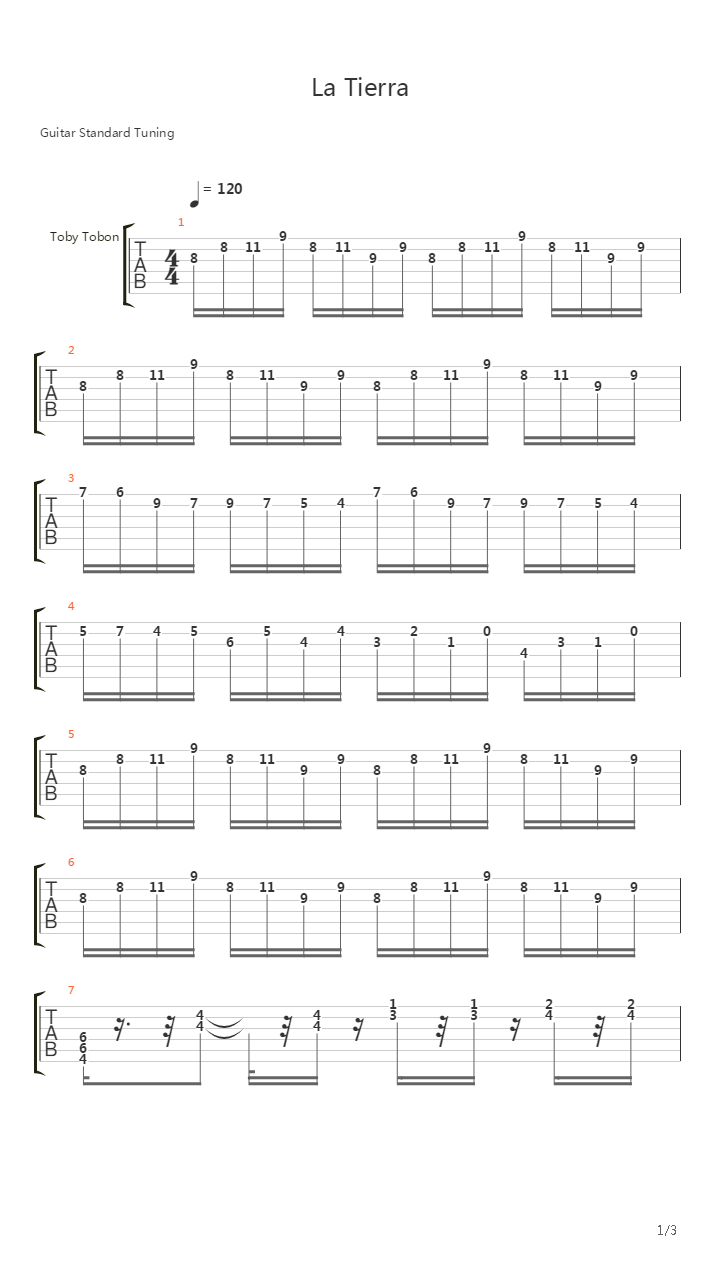 La Tierra吉他谱
