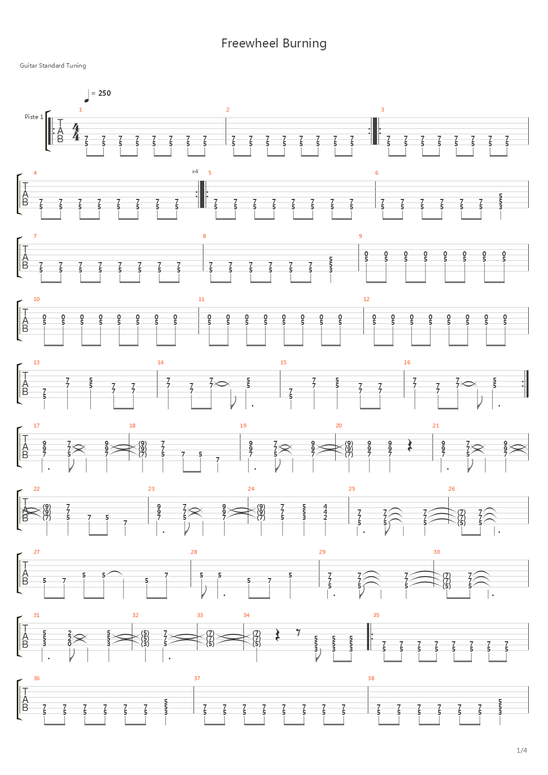 Frewheel Burning吉他谱