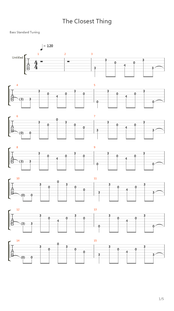 The Closest Thing吉他谱